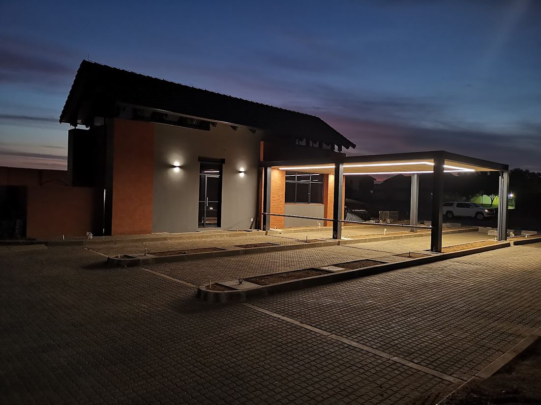 Forecourt and canopy lighting at night